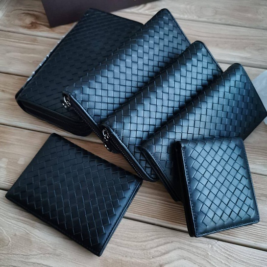 Портмоне с молнией Bottega Veneta - Black 20x10 см