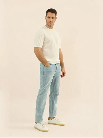 Мужская светло-бежевая футболка Loro Piana premium   