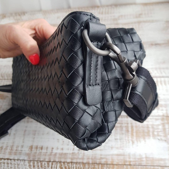 Кожаная сумка Bottega Veneta 27x26 см - Black