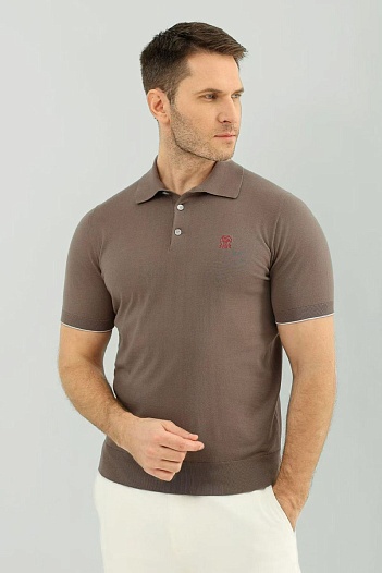 Мужское коричневое поло Brunello Cucinelli premium   