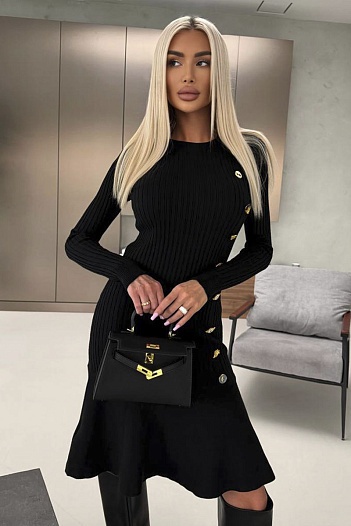 Женское трикотажное платье Schiaparelli premium - Black   