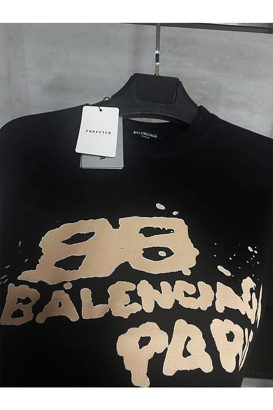 Футболка чёрного цвета Balenciaga Hand Drawn BB
