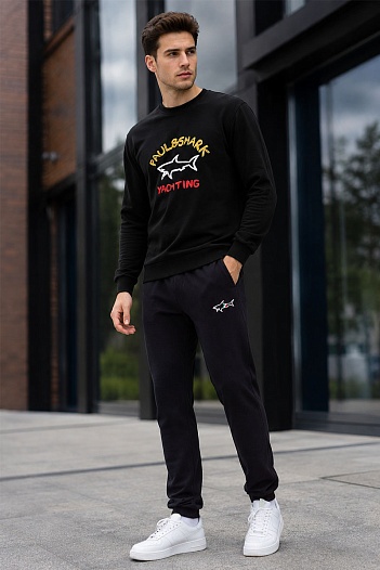 Свитшот чёрного цвета Paul & Shark logo-print   