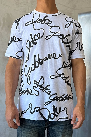 Мужская белая футболка Dolce&Gabbana   