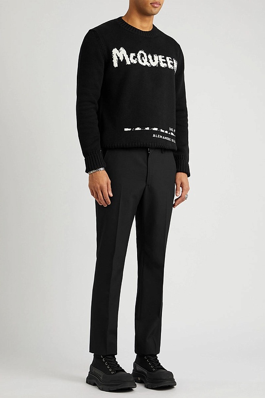 Мужской чёрный свитер Alexander McQueen