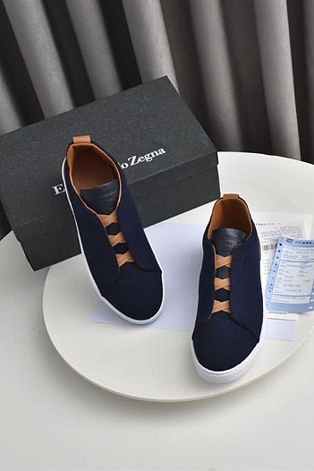 Синие кроссовки Ermenegildo Zegna Triple Stitch Wool   