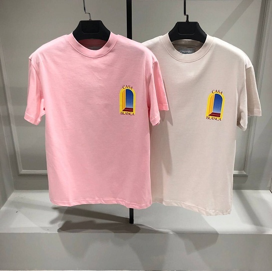 Бежевая футболка Casablanca L'Arche De Jour