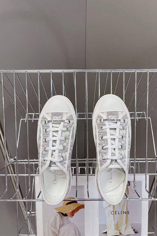 Женские кеды на платформе Dior Walk'n' -  Grey / White