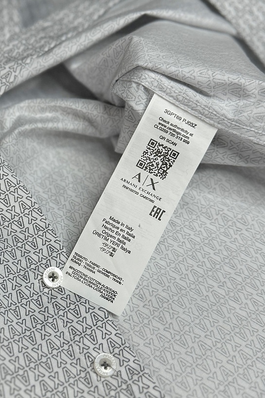 Мужская белая рубашка Armani Exchange