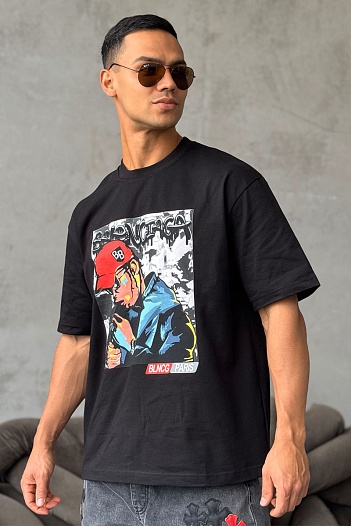 Чёрная оверсайз футболка Balenciaga   