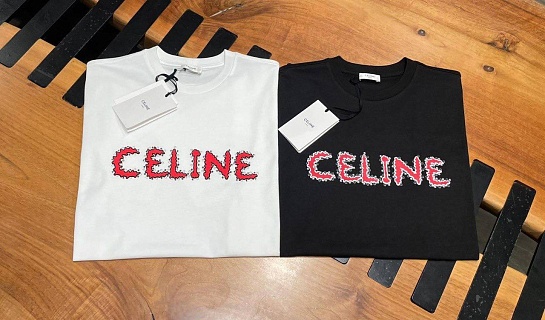 Мужская чёрная футболка Celine logo-print