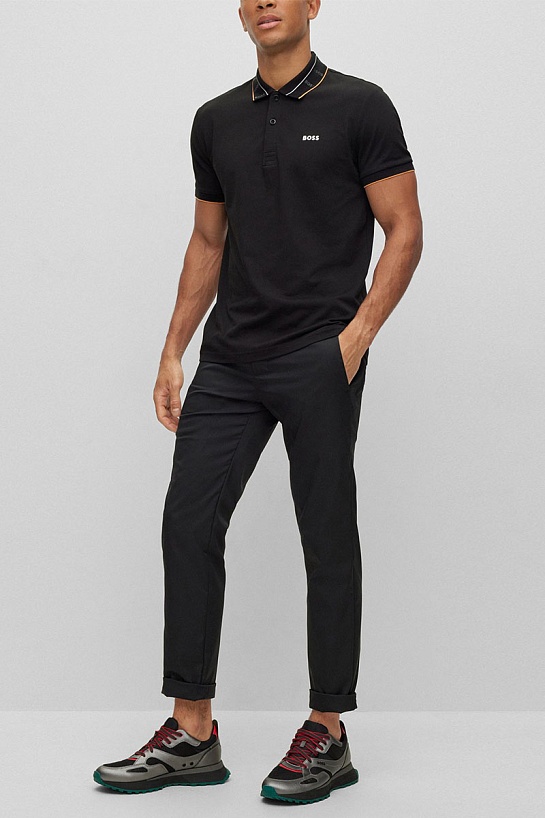 Мужское чёрное поло Hugo Boss Athleisure Paul