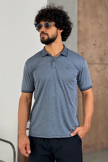 Мужское поло Loro Piana цвета индиго   