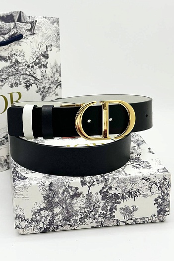 Женский двусторонний ремень Dior Montaigne (ширина 3 см, длина 80 / 85 / 90 см)   