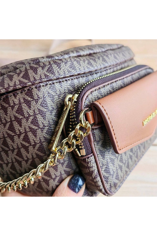 Кожаная поясная сумка Michael Kors Perry 27x14 см - Brown
