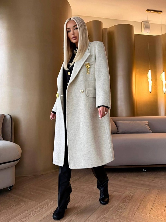 Женское шерстяное пальто Schiaparelli Premium - Beige