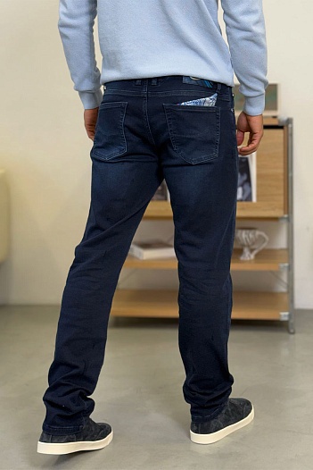 Мужские тёмно-синие джинсы Jacob Cohen straight   