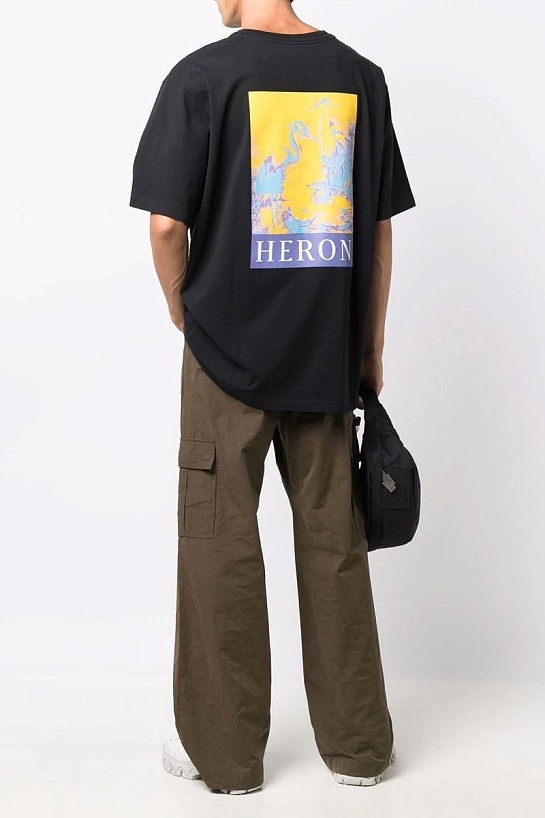 Чёрная оверсайз футболка Heron Preston logo-print