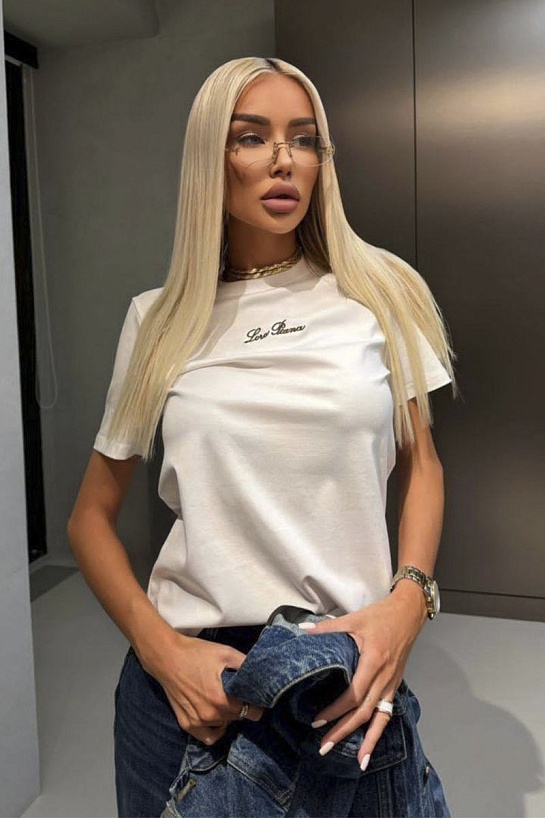 Женская базовая футболка Loro Piana premium - White