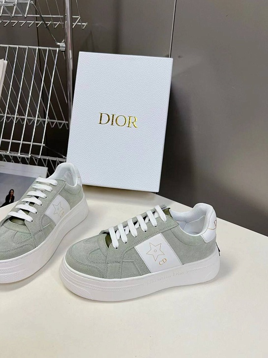 Женские комбинированные кроссовки  Dior Stars - Green