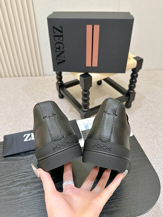 Мужские кроссовки Ermenegildo Zegna Triple Stitch - Black