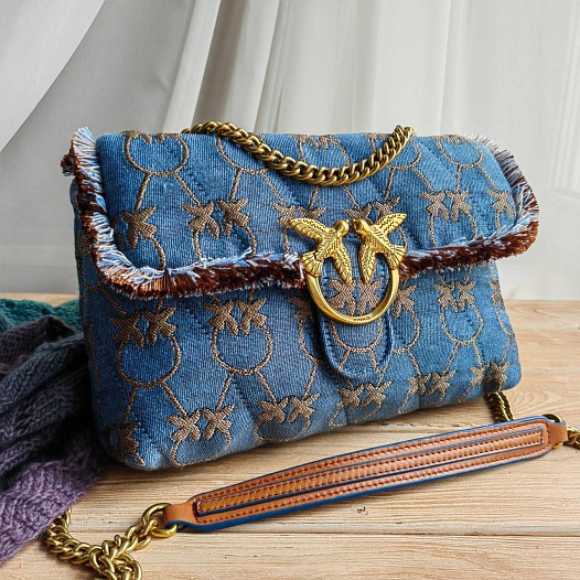 Женская сумка Classic Love Puff Denim 28x17 см   