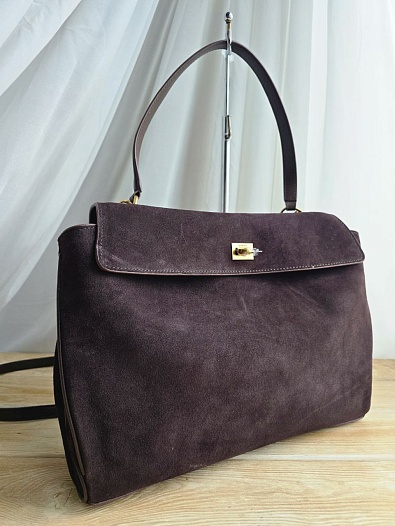 Замшевая сумка Balenciaga Rodeo Small 20x30 см - Brown   