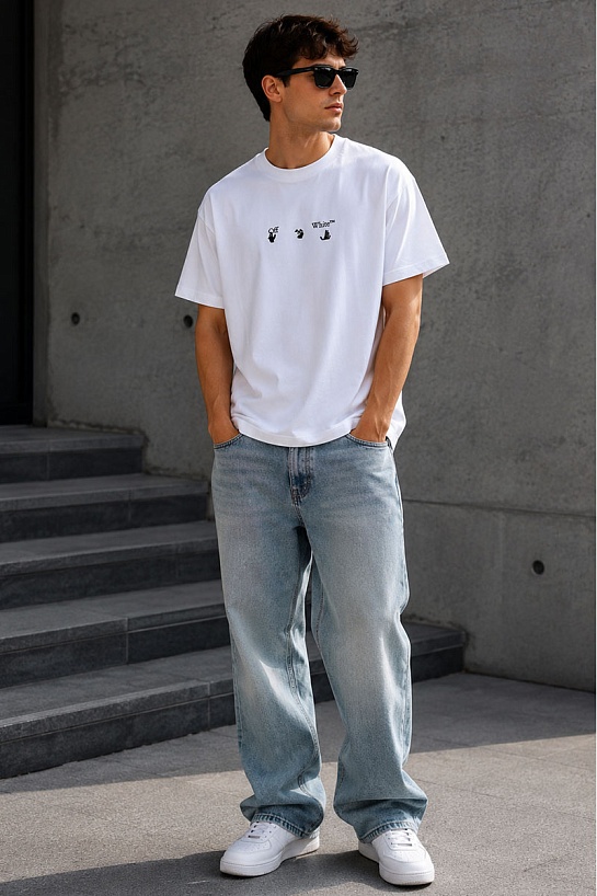 Белая оверсайз футболка Off-White 21SS Black Marker