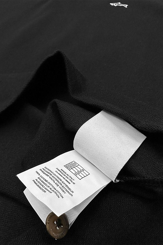 Чёрное поло Paul & Shark logo-embroidered
