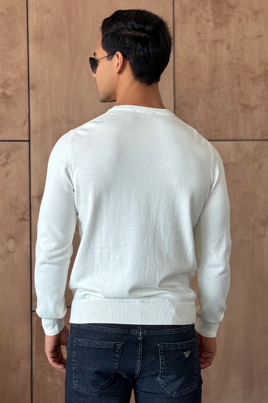 Мужская кофта Tommy Hilfiger белого цвета logo-embroidered