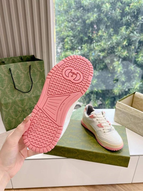 Женские кроссовки Gucci Premium - White / Pink
