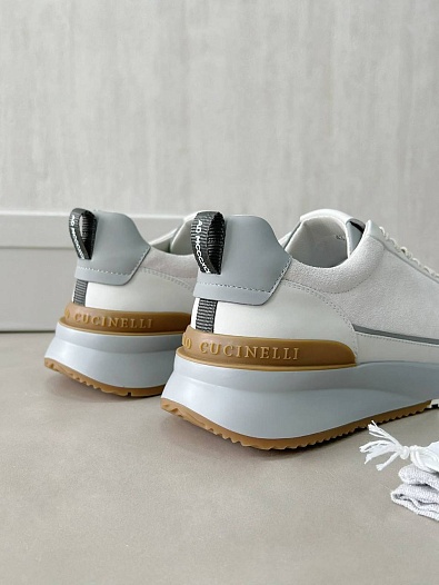 Замшевые кроссовки Brunello Cucinelli Premium - White   