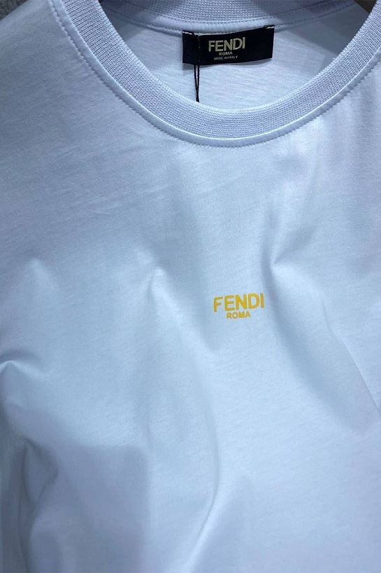 Белая оверсайз футболка Fendi Roma logo-print