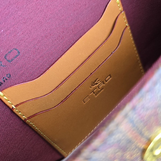 Кожаная сумка Etro с узором пейсли 20x9 см