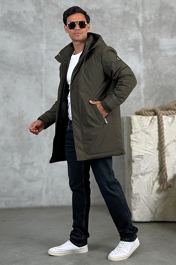 Парка цвета хаки Loro Piana logo-patch   