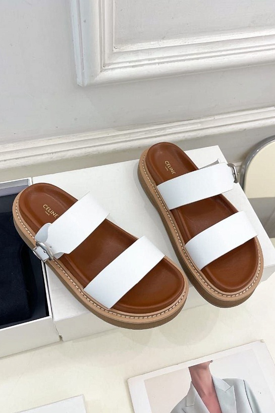 Женские кожаные шлёпанцы Celine