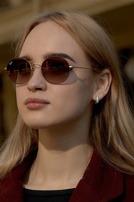 Солнцезащитные очки Ray-Ban Oval Metal - Brown