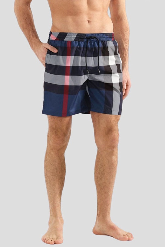 Мужские синие шорты Burberry check