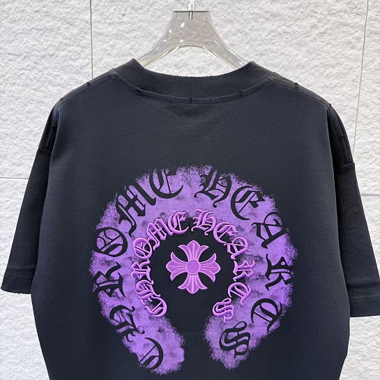 Чёрная оверсайз футболка Chrome Hearts premium