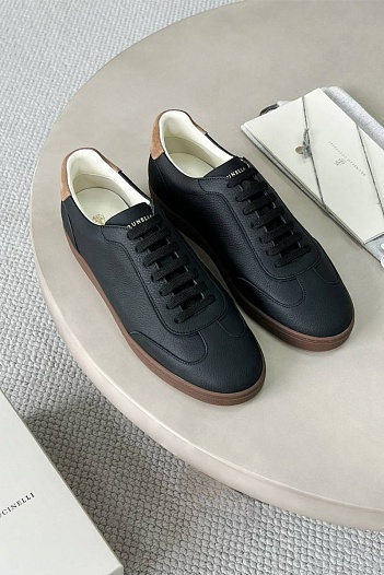 Мужские кожаные кроссовки Brunello Cucinelli Premium   