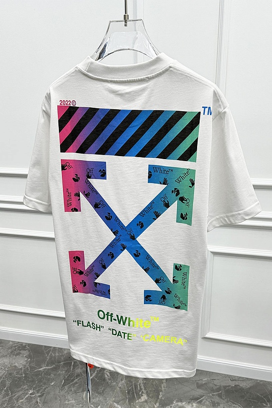 Белая оверсайз футболка Off-White Flash Date Camera