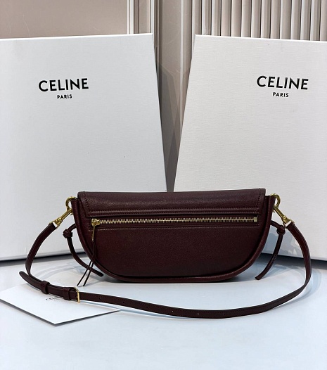 Кожаная сумка Celine Little Halfmoon Soft Triomphe premium 25x13x5 см   