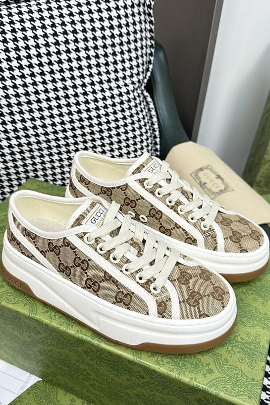 Женские кроссовки Gucci Premium - Brown