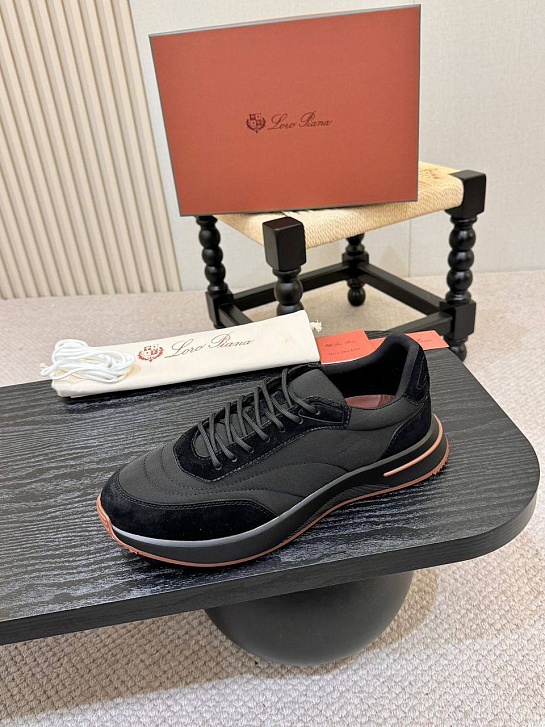 Мужские кроссовки Loro Piana Week End Walk - Black