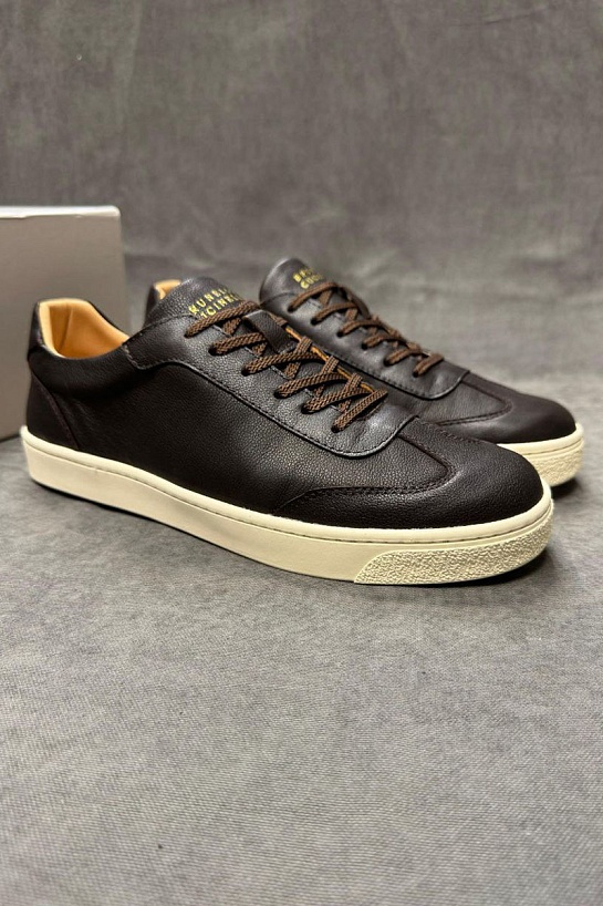 Мужские кожаные кроссовки Brunello Cucinelli