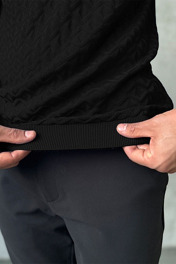 Мужское поло Stefano Ricci чёрного цвета   