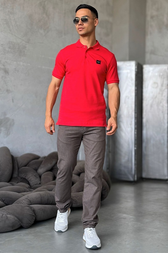 Мужское красное поло Hugo Boss