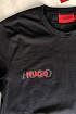 Мужская чёрная футболка Hugo Boss logo print