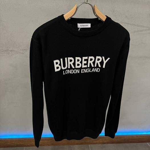 Мужской джемпер Burberry logo-intarsia - Black   