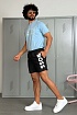 Мужские чёрные шорты Hugo Boss logo-print
